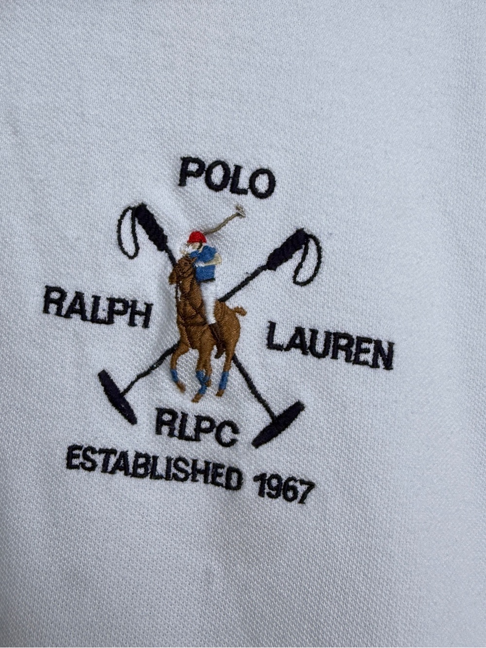Polo by Ralph Lauren Polo Club White Polo with Diagonal Stripe - Picture 2 of 9